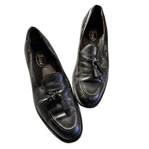 GH Bass Men Shoes 9.5 N Black Leather Weejuns Lexington Tassel Loafer Classic